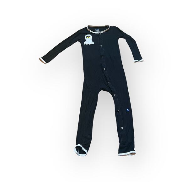 Kickee Pants Bamboo Blend “boo” Ghost Applique Romper - Picture 1 of 3
